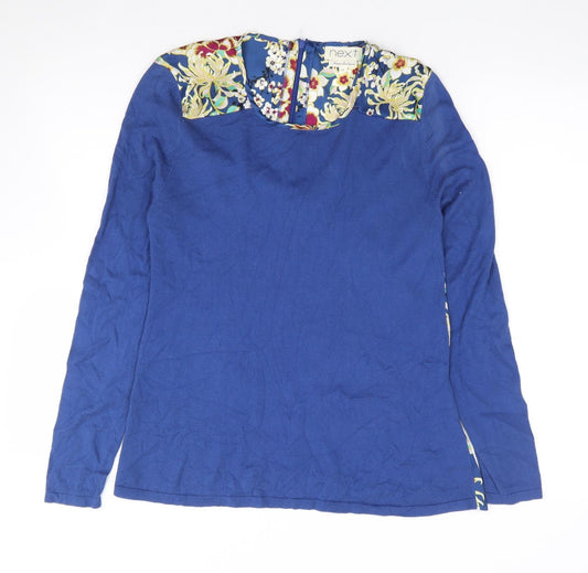 Womens UK Size 14 NEXT Blue Jersey Blouse
