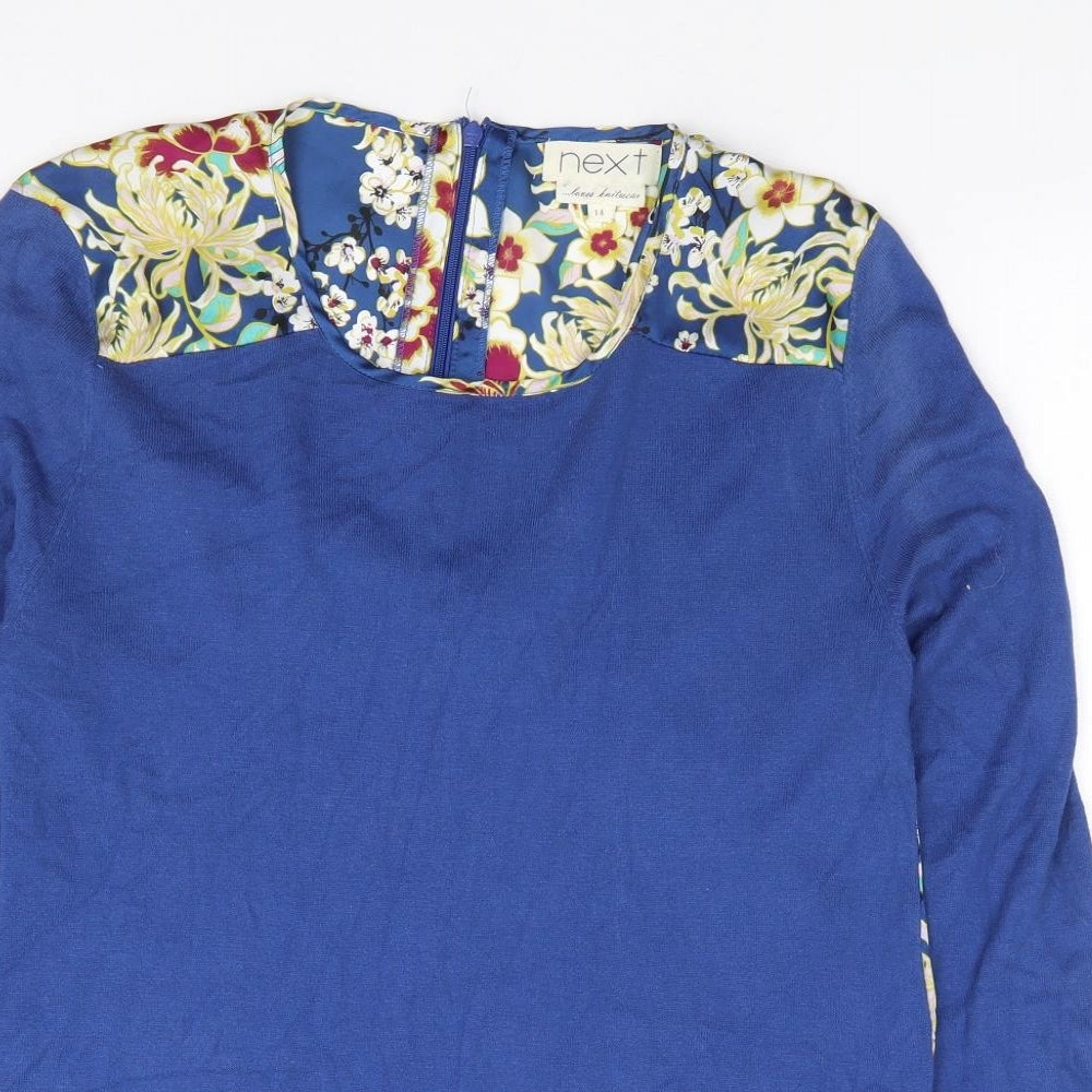 Womens UK Size 14 NEXT Blue Jersey Blouse