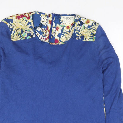 Womens UK Size 14 NEXT Blue Jersey Blouse
