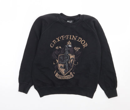 ABSOLUTE CULT Girls Black  Cotton Pullover Sweatshirt Size M  Pullover - Harry Potter