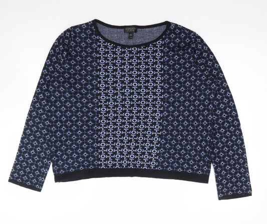 Womens UK Size 10 Topshop Blue Pullover Jumper