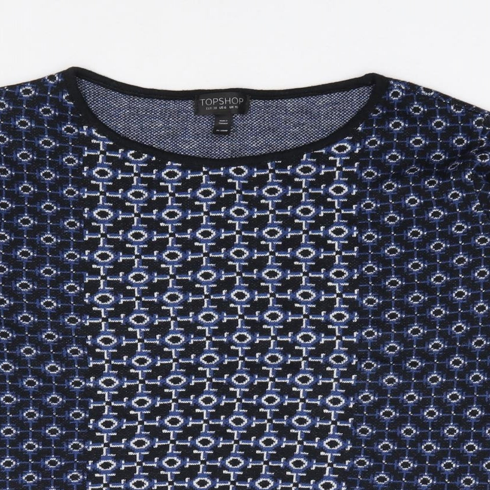 Womens UK Size 10 Topshop Blue Pullover Jumper