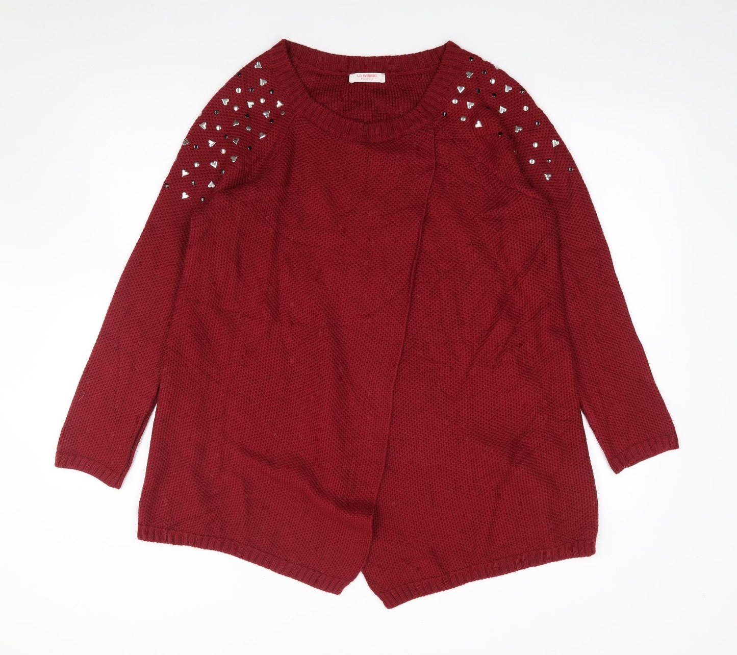 Womens UK Size M LC Waikiki Red Tunic Jumper