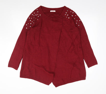 Womens UK Size M LC Waikiki Red Tunic Jumper