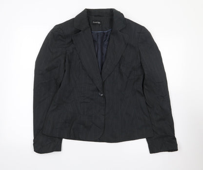 George Womens Grey Pinstripe Polyester Jacket Suit Jacket Size 14