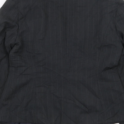 George Womens Grey Pinstripe Polyester Jacket Suit Jacket Size 14