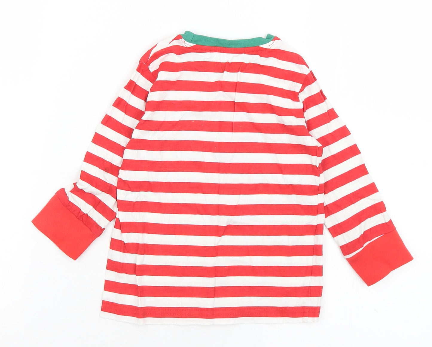 Elves Baby Red Striped Cotton Basic T-Shirt Size 18-24 Months Crew Neck  - Team Santa
