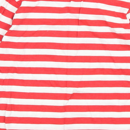 Elves Baby Red Striped Cotton Basic T-Shirt Size 18-24 Months Crew Neck  - Team Santa