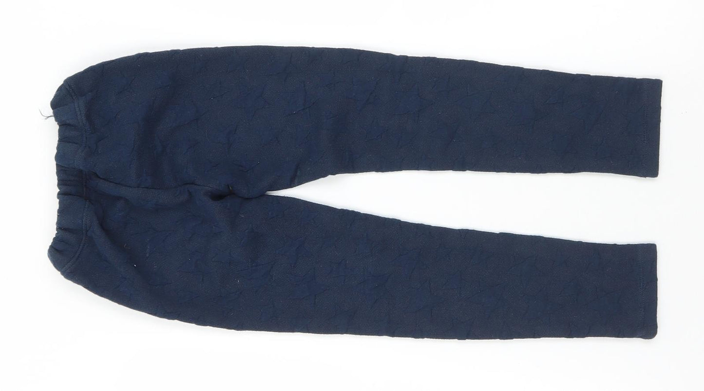 TOM TAILOR Girls Blue Geometric Cotton Pedal Pusher Trousers Size 6-7 Years  Regular  - Stars