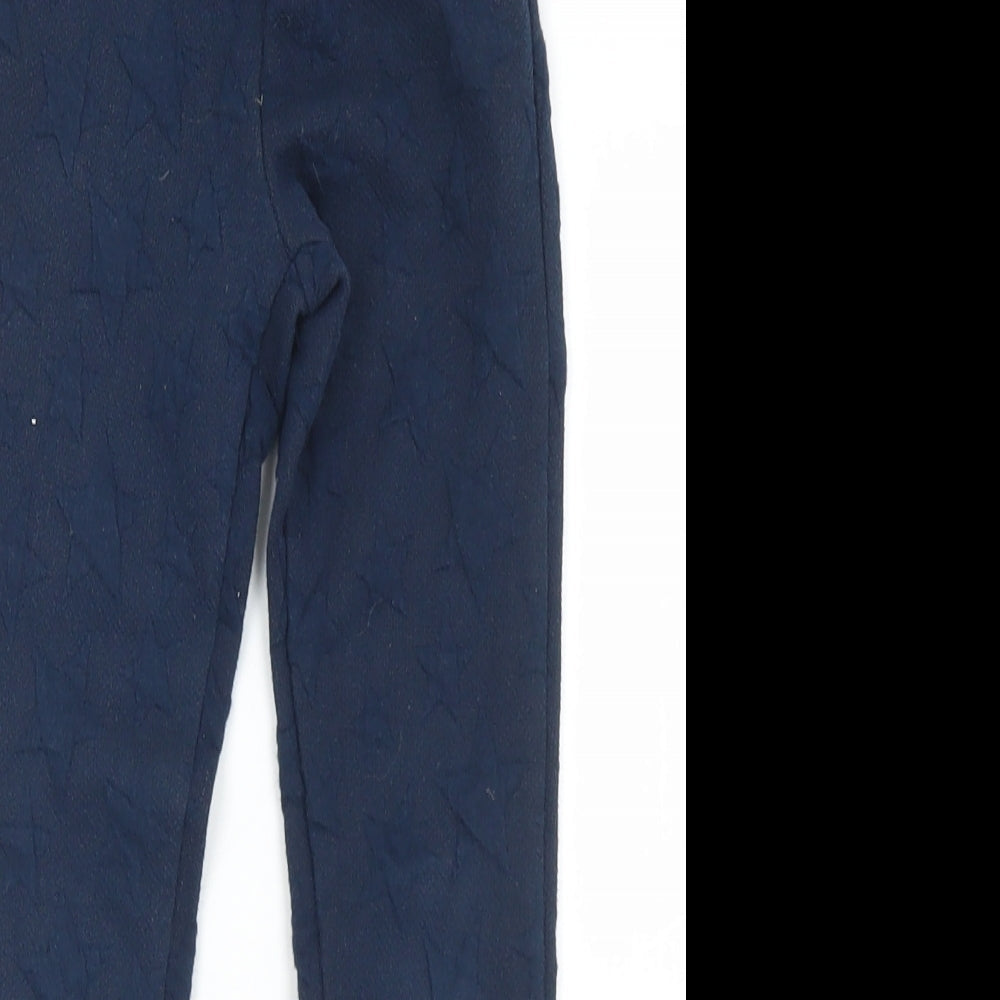 TOM TAILOR Girls Blue Geometric Cotton Pedal Pusher Trousers Size 6-7 Years  Regular  - Stars