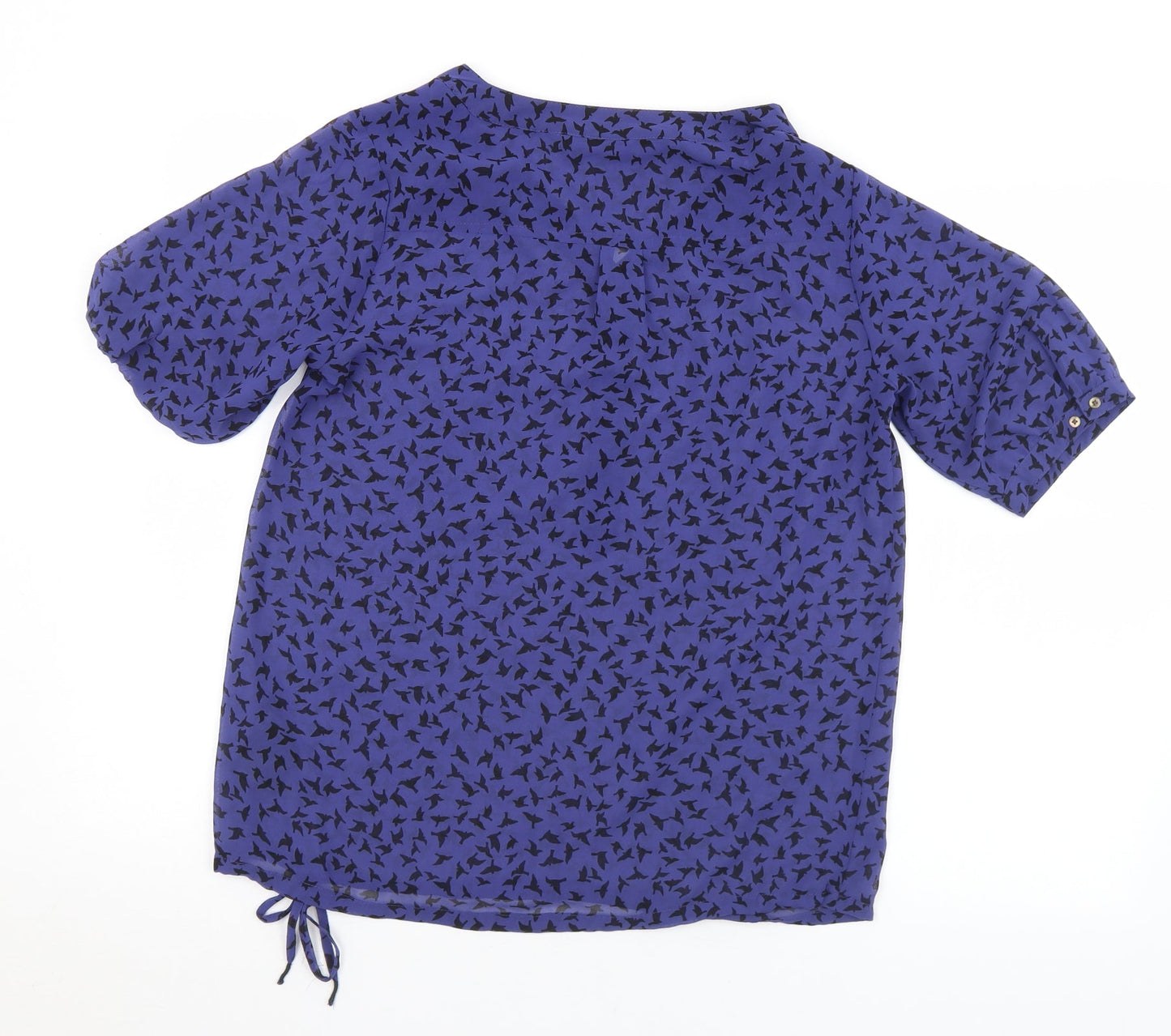 Mexx Womens Purple Geometric Polyester Basic Blouse Size 12 V-Neck