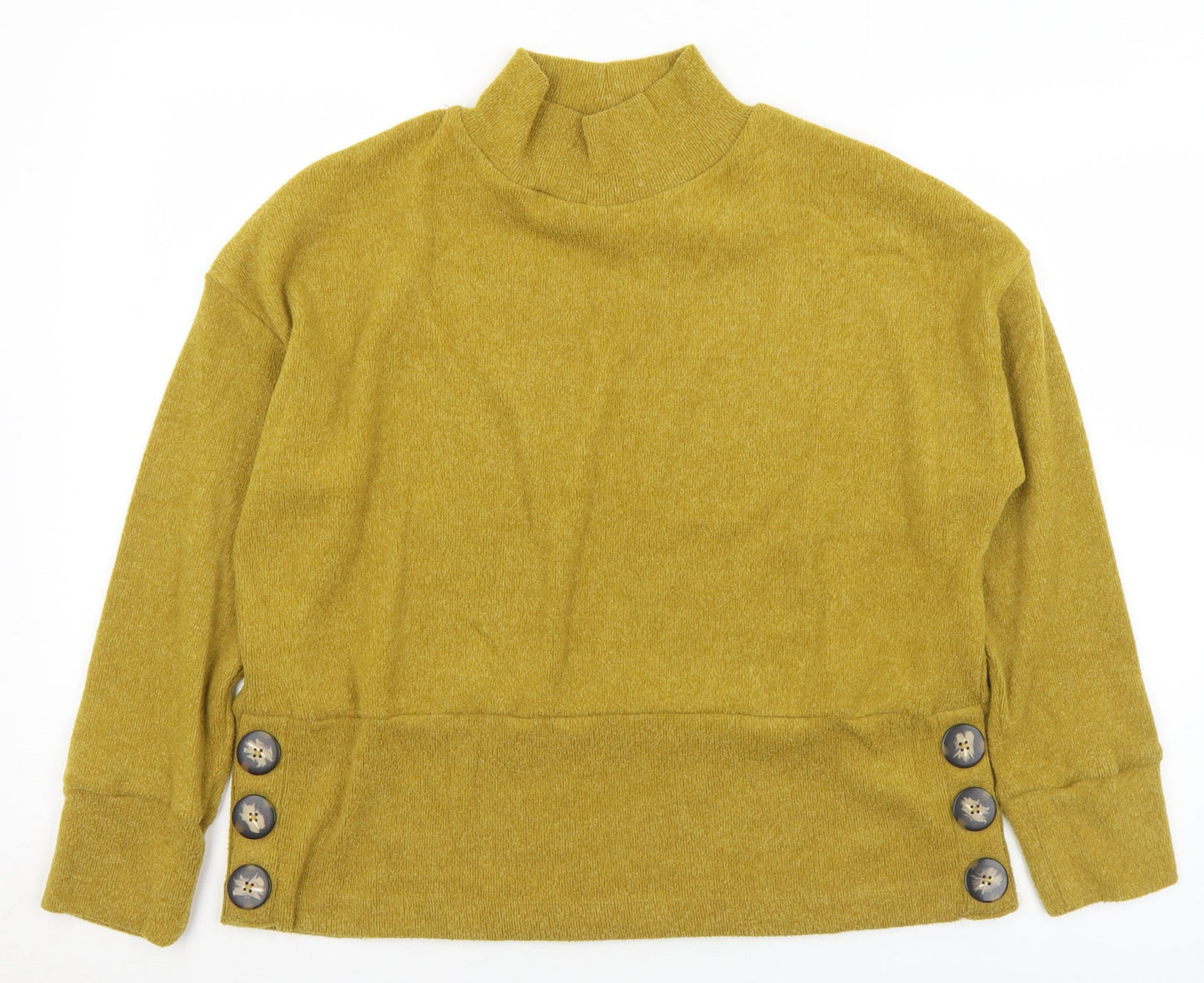 F&F Womens Green Mock Neck  Polyester Pullover Jumper Size 12