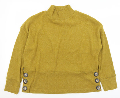 F&F Womens Green Mock Neck  Polyester Pullover Jumper Size 12