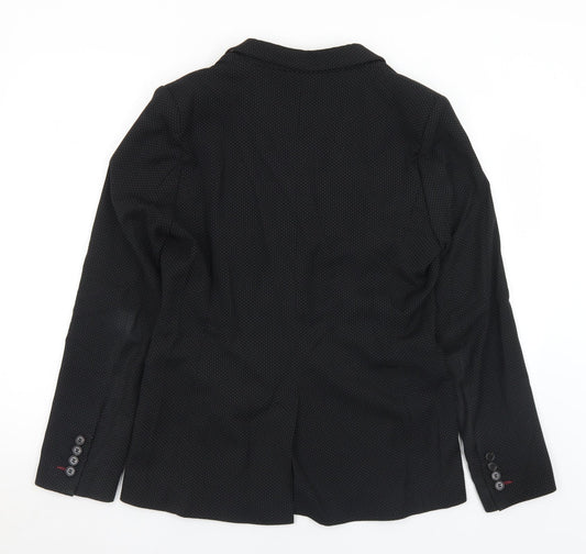 NEXT Womens Black Polka Dot Polyester Jacket Suit Jacket Size 12