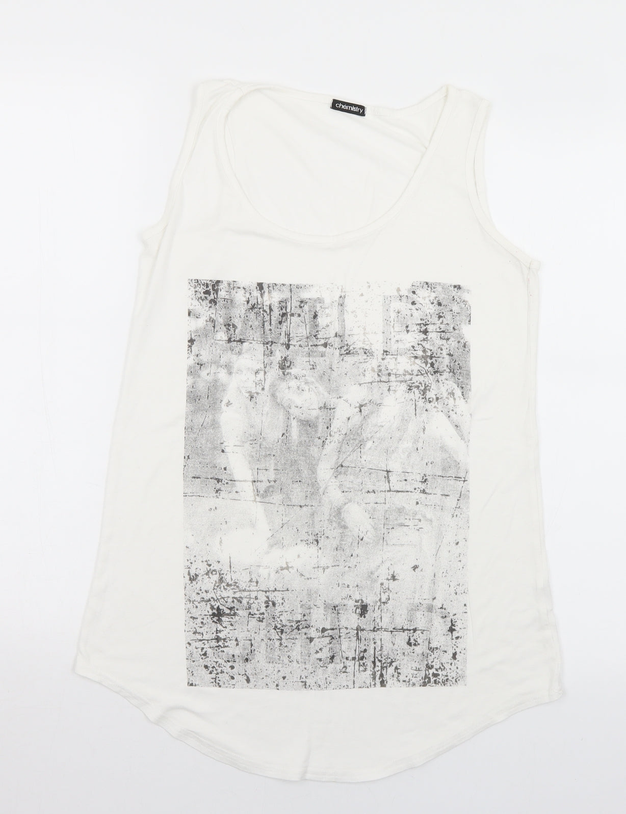 Womens UK Size S Chemistry White Camisole Tank