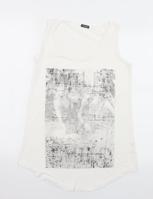 Womens UK Size S Chemistry White Camisole Tank