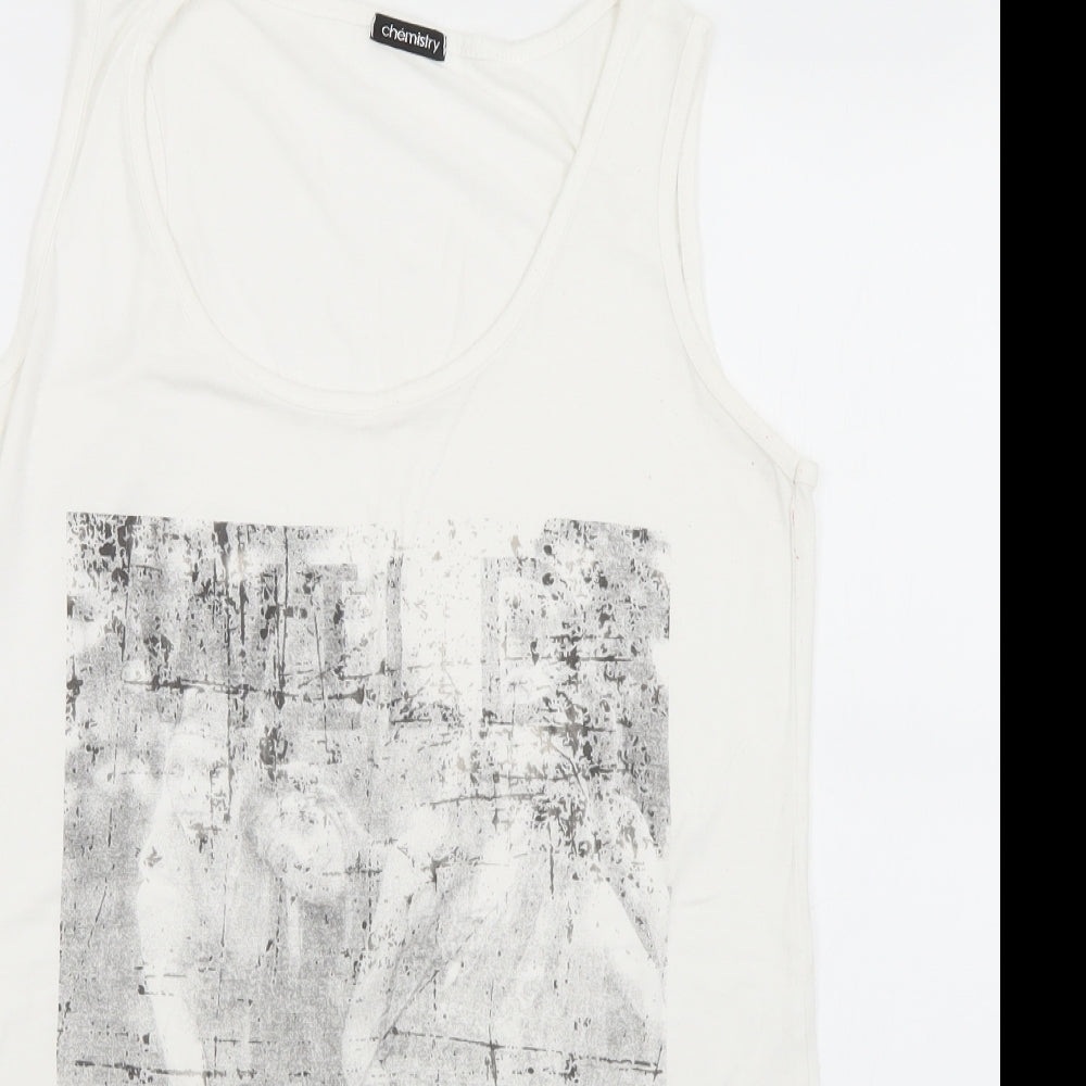Womens UK Size S Chemistry White Camisole Tank