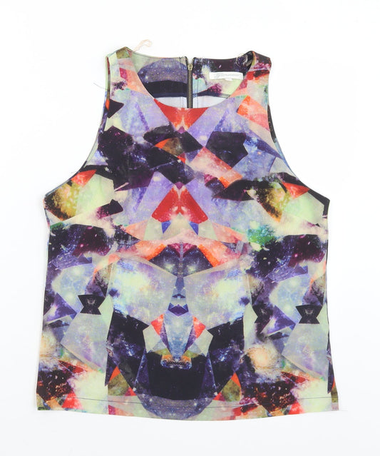 Glamorous Womens Multicoloured Geometric Polyester Basic Tank Size S Round Neck