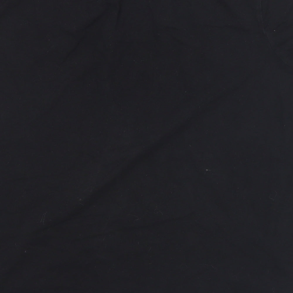 Primark Womens Black  Cotton Basic T-Shirt Size 12 Round Neck - 12/14 No Bad Days