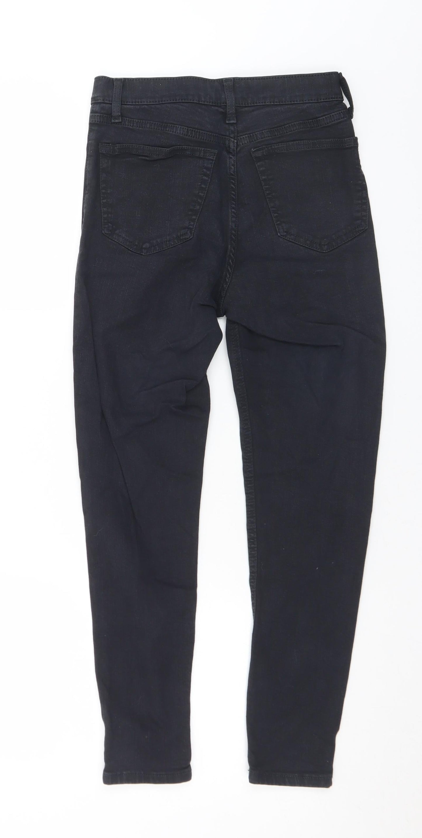 Topshop Womens Black  Cotton Skinny Jeans Size 26 in L30 in Regular Button