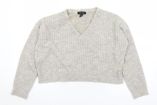 Womens UK Size S New Look Grey Pullover Jumper