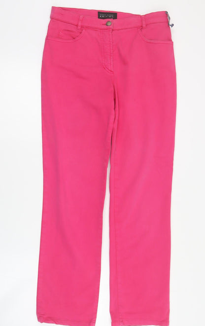 Gerry Weber Womens Pink  Cotton Skinny Jeans Size 12 L28 in Regular Zip