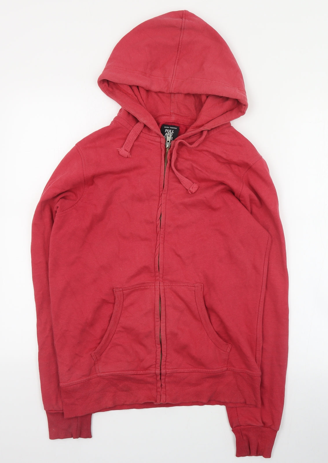 Womens UK Size S Pull and Bear Red Full Zip Hoodie