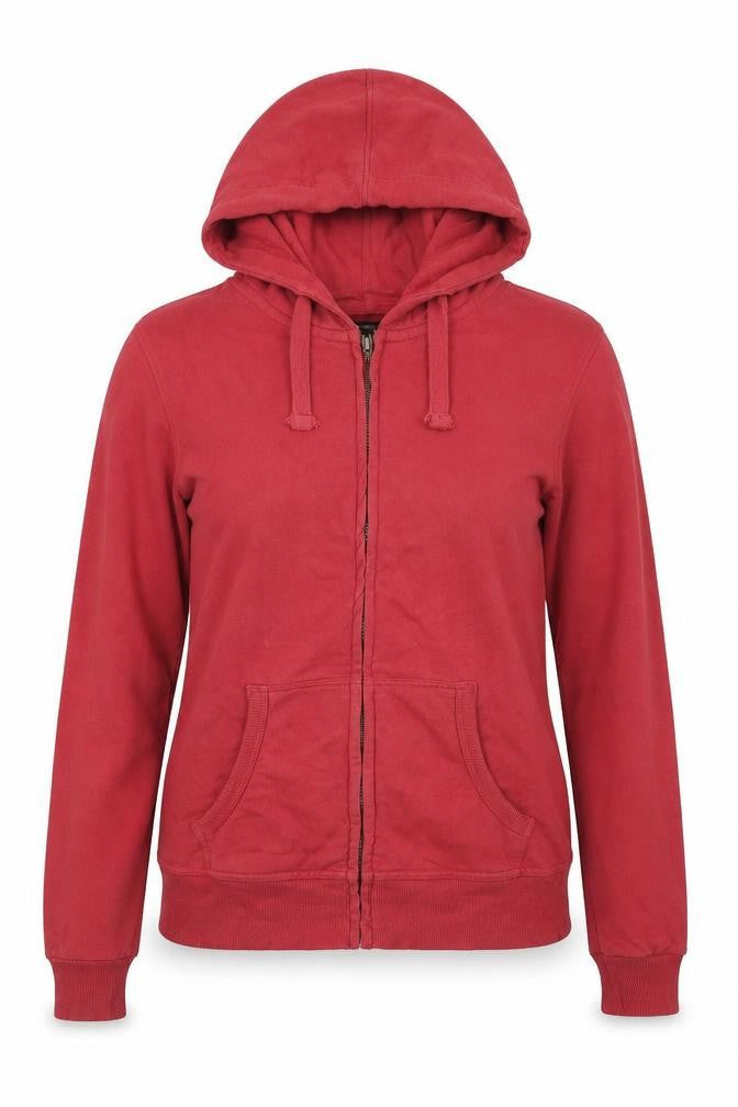 Womens UK Size S Pull and Bear Red Full Zip Hoodie
