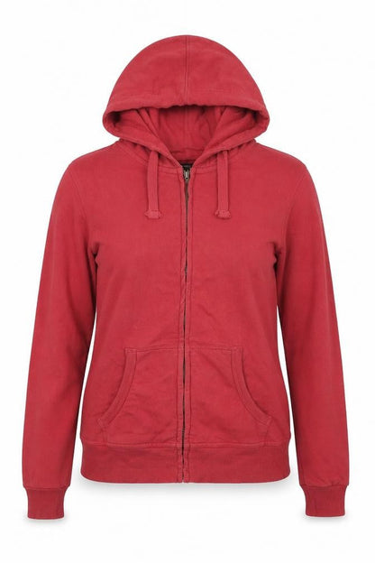 Womens UK Size S Pull and Bear Red Full Zip Hoodie