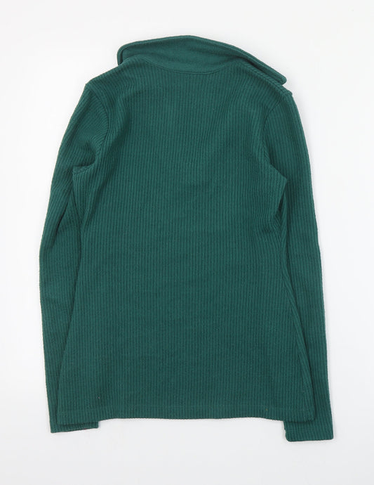 Dunnes Stores Womens Green V-Neck  Polyester Pullover Jumper Size XS
