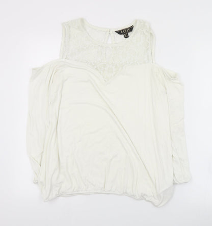 Womens UK Size 12 Lipsy Ivory Basic Blouse