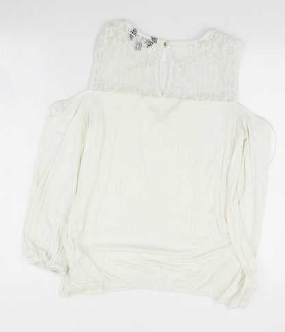 Womens UK Size 12 Lipsy Ivory Basic Blouse