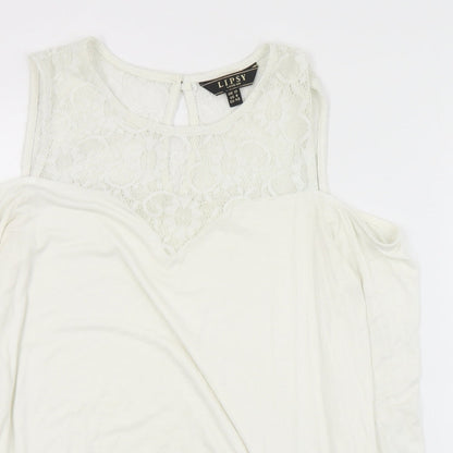Womens UK Size 12 Lipsy Ivory Basic Blouse
