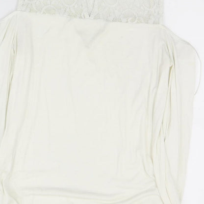 Womens UK Size 12 Lipsy Ivory Basic Blouse