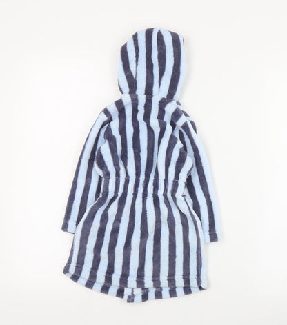 Matalan Baby Blue Striped Polyester Kimono Gown Size 9-12 Months  Tie - Football