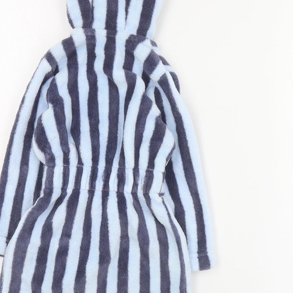 Matalan Baby Blue Striped Polyester Kimono Gown Size 9-12 Months  Tie - Football