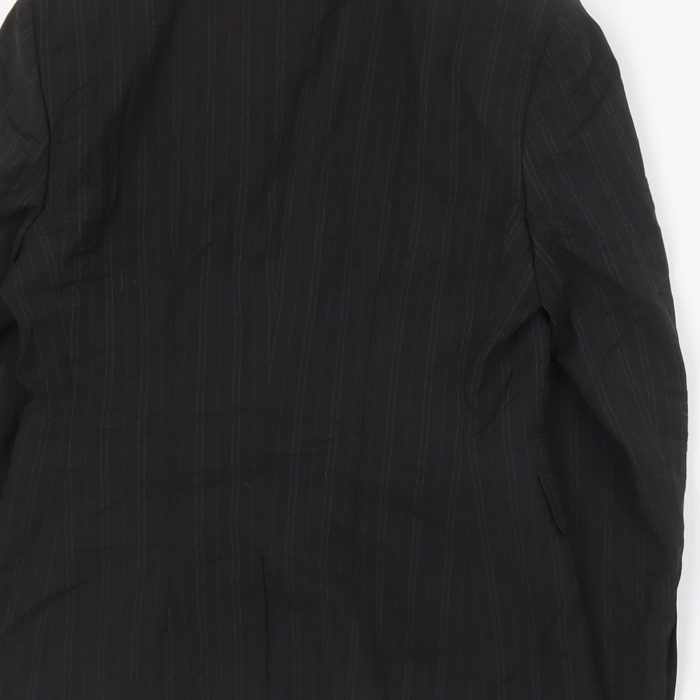 Brook Taverner Womens Black Striped Polyester Jacket Suit Jacket Size 6