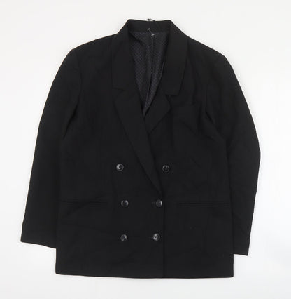 St Michael Womens Black  Polyester Jacket Suit Jacket Size 14