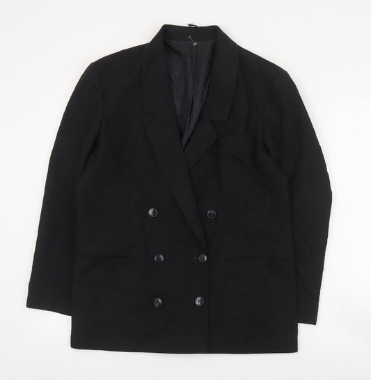 St Michael Womens Black  Polyester Jacket Suit Jacket Size 14