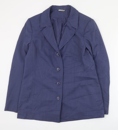 George Womens Blue  Polyester Jacket Suit Jacket Size 14