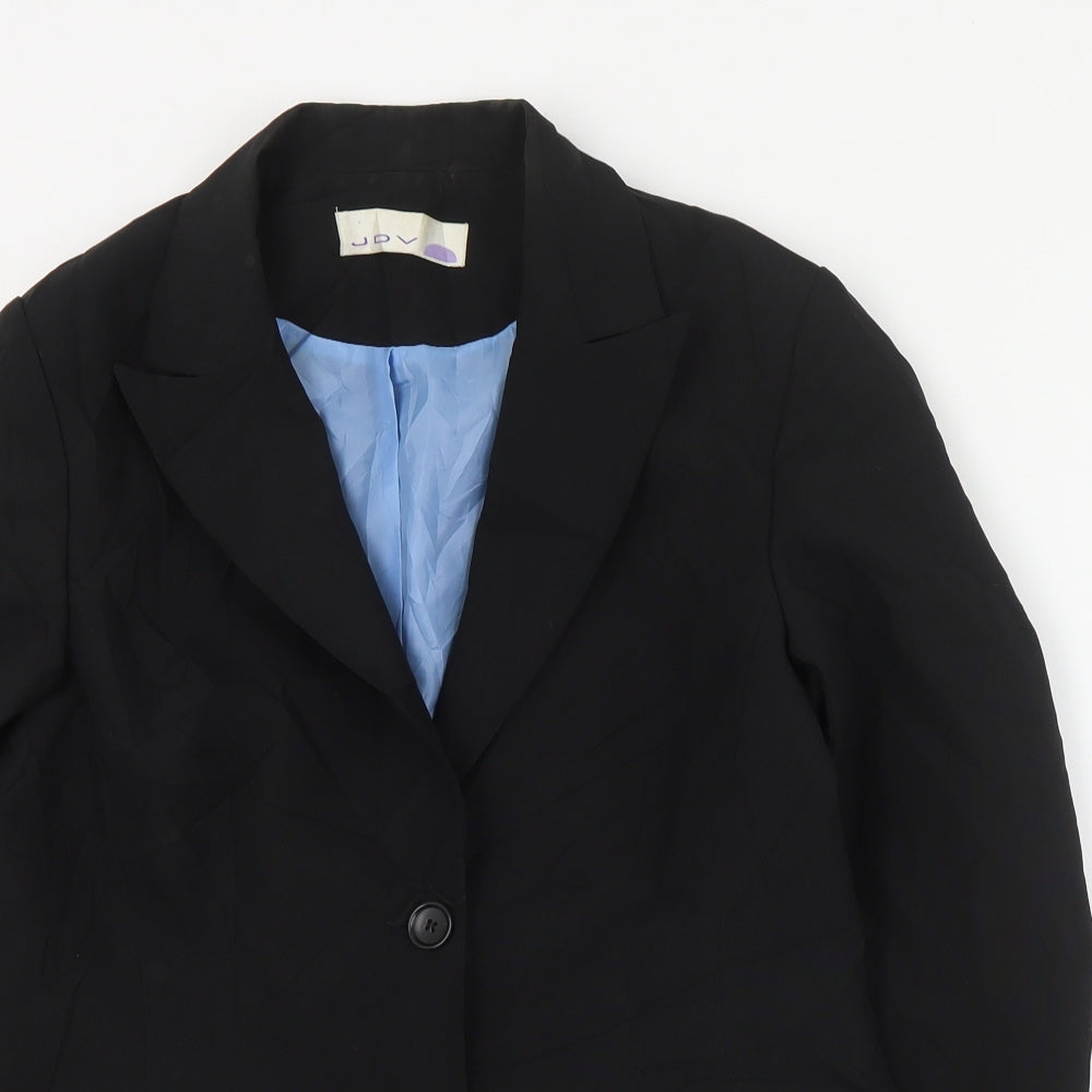 JDV Womens Black  Polyester Jacket Suit Jacket Size 12