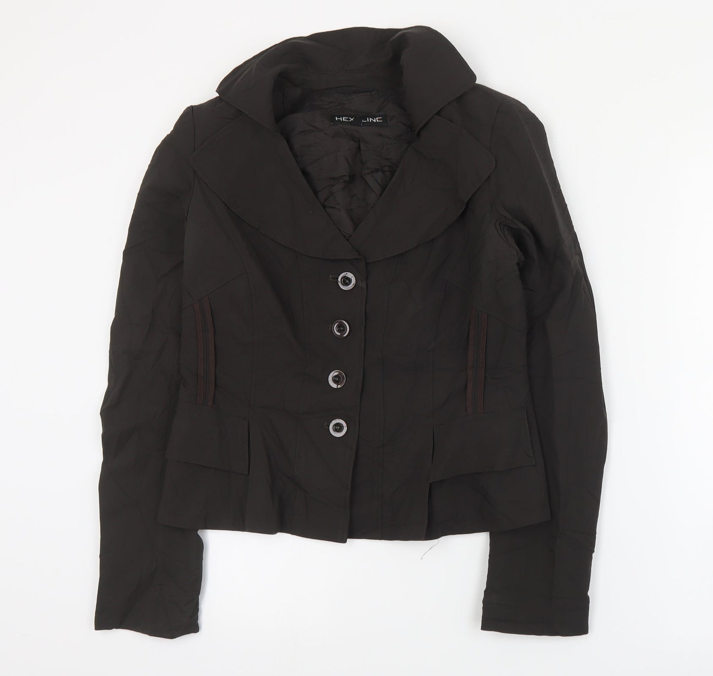 Hexeline Womens Brown   Jacket  Size 10  Button