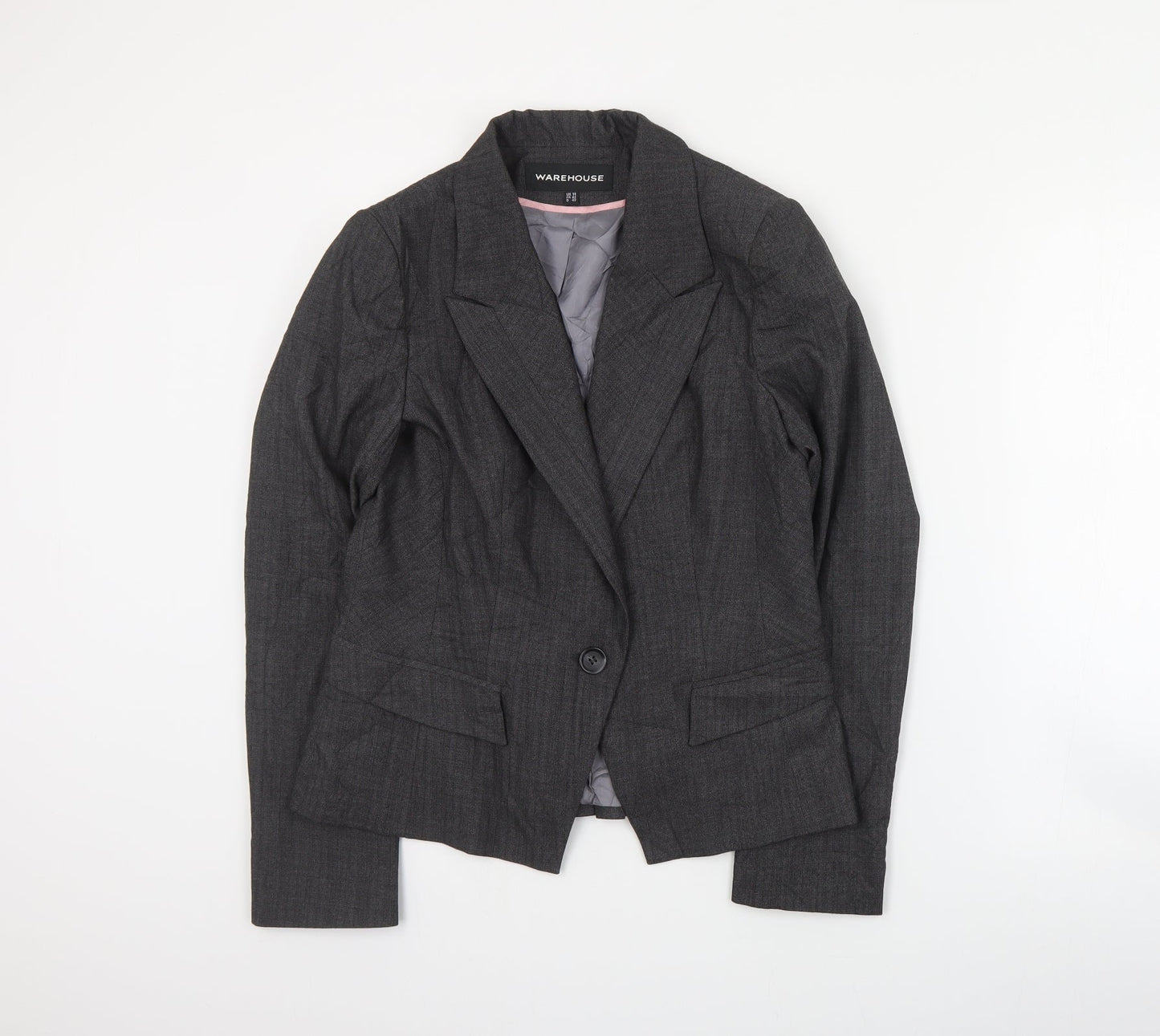 Warehouse Womens Grey  Polyester Jacket Suit Jacket Size 14