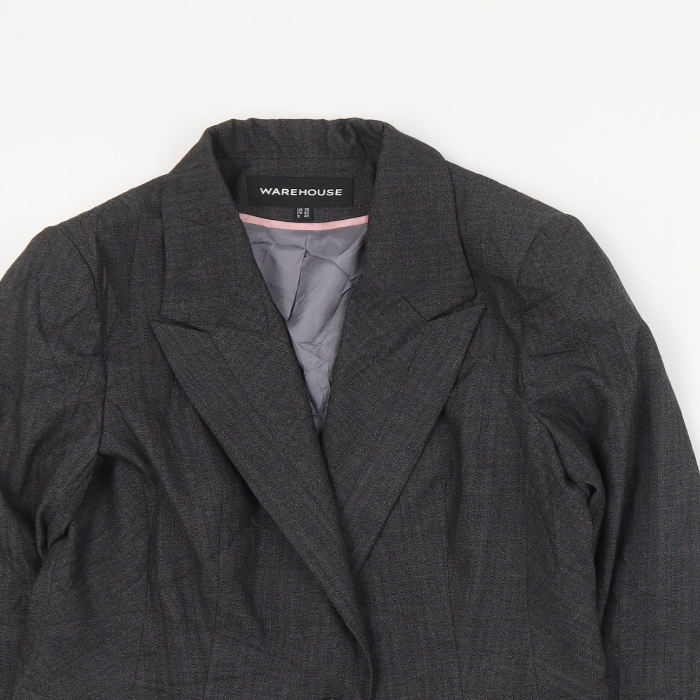 Warehouse Womens Grey  Polyester Jacket Suit Jacket Size 14