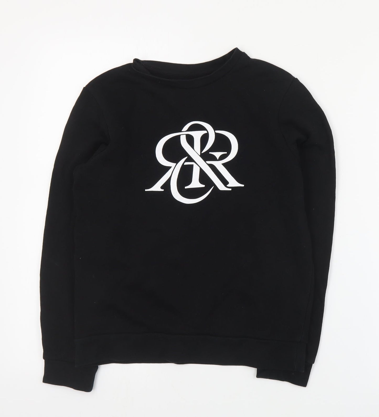 River Island Boys Black  Cotton Pullover Sweatshirt Size 9-10 Years  Pullover