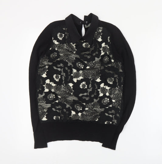 Womens UK Size XS Oasis Black Pullover Jumper