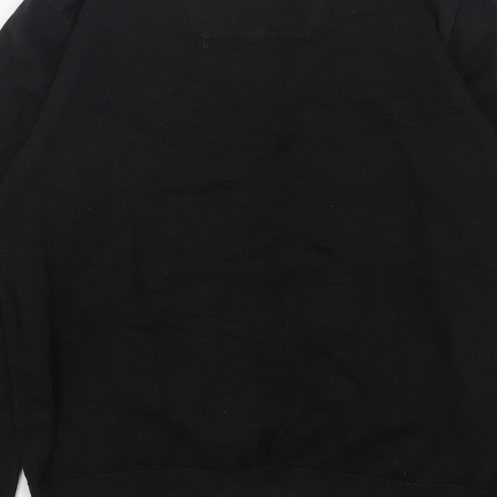 Tom Tailor  Mens Black V-Neck  Cotton Pullover Jumper Size M