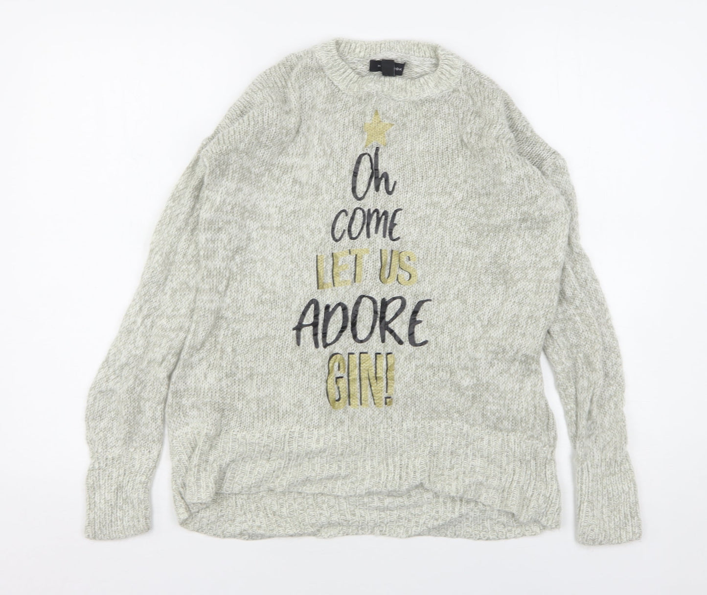 Womens UK Size S New Look Grey Pullover Jumper