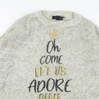 Womens UK Size S New Look Grey Pullover Jumper