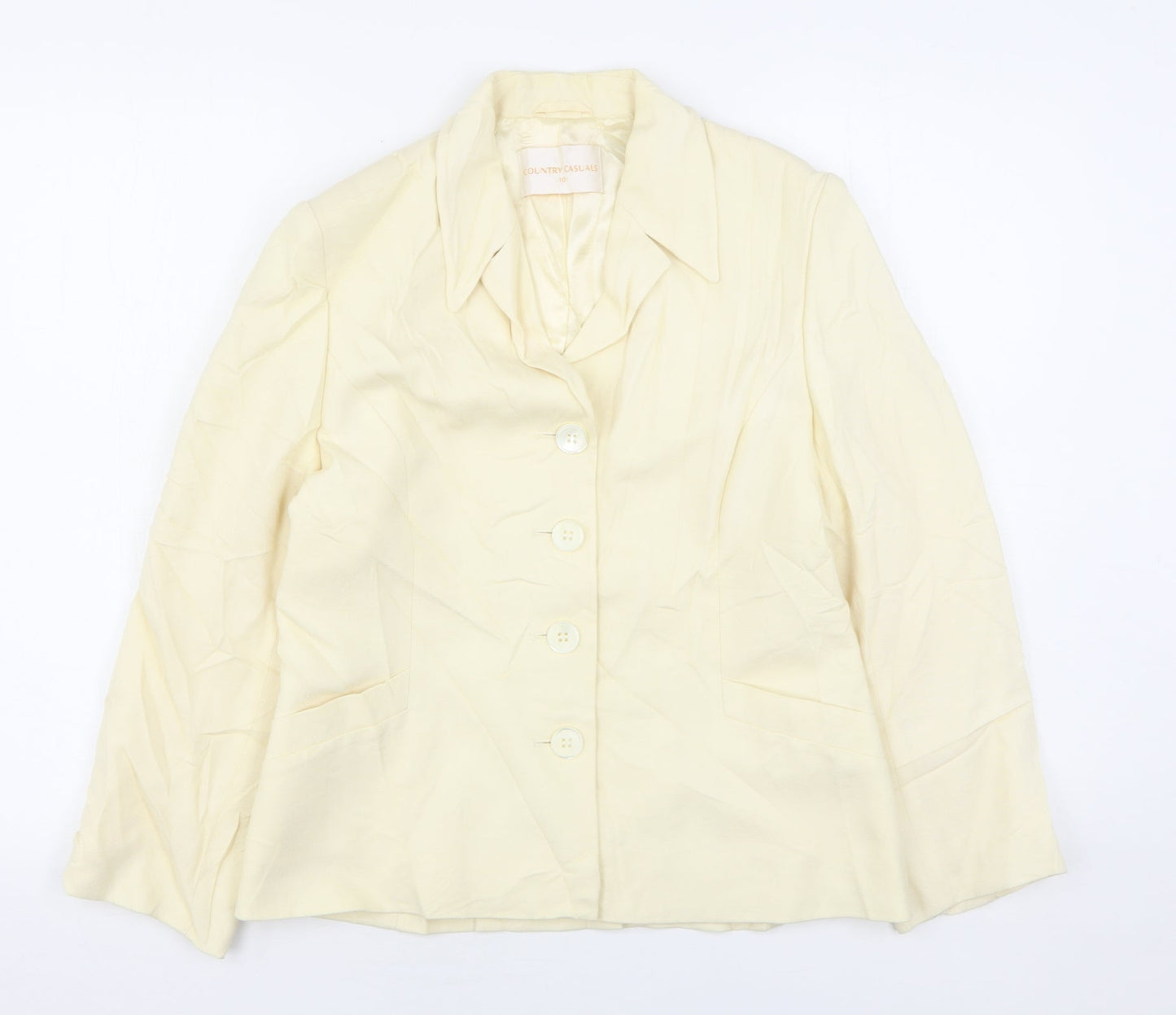 Country Casuals Womens Beige  Wool Jacket Blazer Size 10